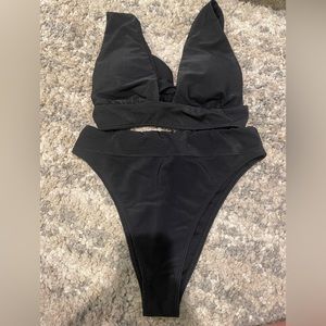 abercrombie and fitch black high waisted bikini
